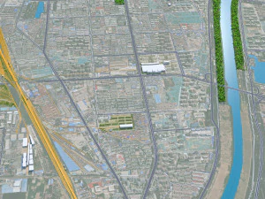 Dezhou city Shandong China 25km 3D Model