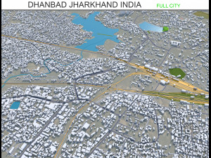 Dhanbad city Jharkhand India 25km 3D मॉडल