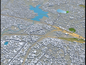 धनबाद शहर झारखंड भारत 25 किमी 3D मॉडल