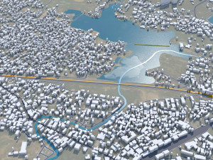 धनबाद शहर झारखंड भारत 25 किमी 3D मॉडल