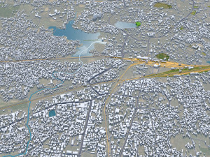 धनबाद शहर झारखंड भारत 25 किमी 3D मॉडल