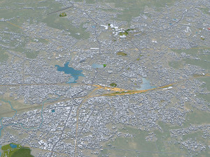 धनबाद शहर झारखंड भारत 25 किमी 3D मॉडल