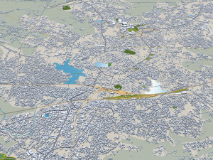 धनबाद शहर झारखंड भारत 25 किमी 3D मॉडल