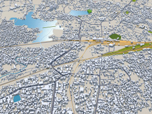 धनबाद शहर झारखंड भारत 25 किमी 3D मॉडल