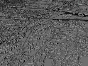 धनबाद शहर झारखंड भारत 25 किमी 3D मॉडल