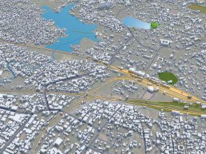 धनबाद शहर झारखंड भारत 25 किमी 3D मॉडल