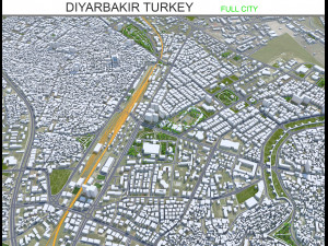 Diyarbakr city Turkey 25km 3Dモデル