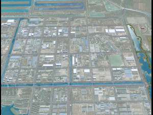 Dongyin city Shandong China 80km Modello 3D