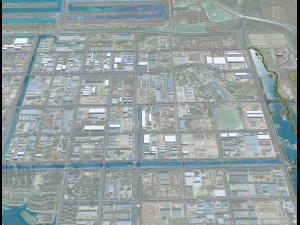 Dongyin city Shandong China 80km 3D Model
