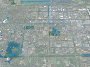 Dongyin city Shandong China 80km Modello 3D