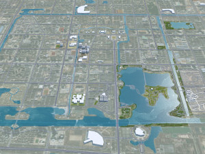 Dongyin city Shandong China 80km Modello 3D