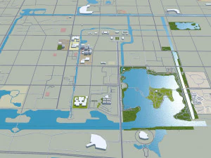 Dongyin city Shandong China 80km 3D Model