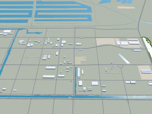Dongyin city Shandong China 80km Modello 3D