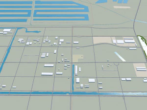 Dongyin city Shandong China 80km 3D Model