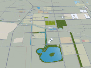 Dongyin city Shandong China 80km Modello 3D