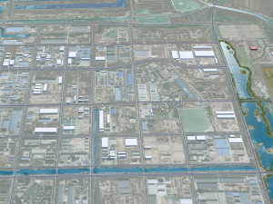 Dongyin city Shandong China 80km Modello 3D