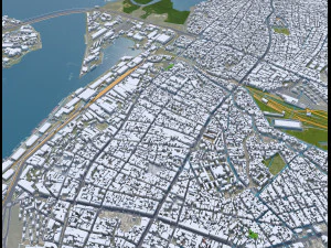 Douala city Cameroon 30km 3D Model