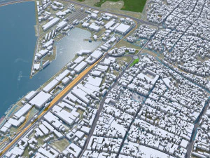 Douala city Cameroon 30km 3D Model