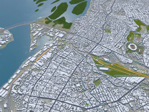 Douala city Cameroon 30km 3D Model