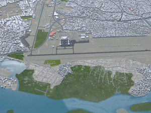 Douala city Cameroon 30km Model 3D