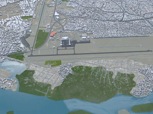 Douala city Cameroon 30km 3D Model