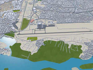 Douala city Cameroon 30km 3D Model