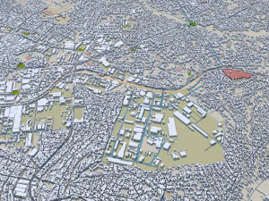 Douala city Cameroon 30km 3D Model