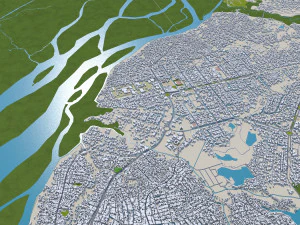 Douala city Cameroon 30km 3D Model
