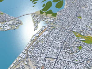 Douala city Cameroon 30km 3D Model