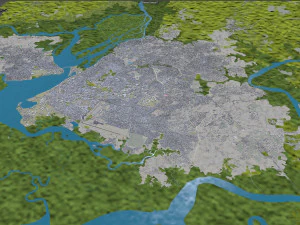Douala city Cameroon 30km 3D Model