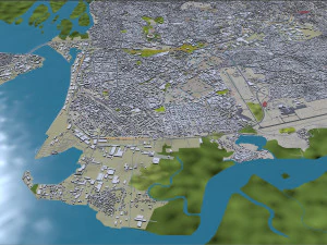 Douala city Cameroon 30km 3D Model