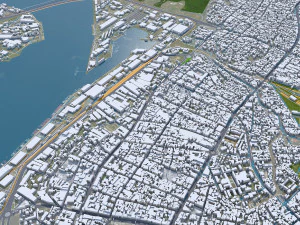 Douala city Cameroon 30km 3D Model