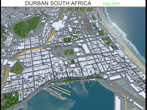 Durban city South Africa 30km Modello 3D