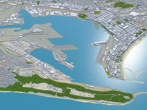 Durban city South Africa 30km Modelo 3D
