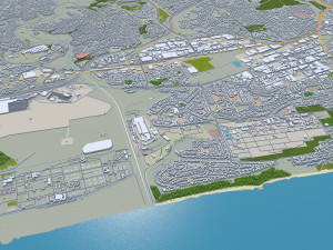 Durban city South Africa 30km Modelo 3D