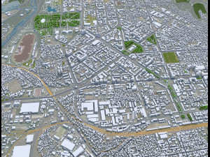 Dushanbe city Tajikistan 25km 3D Model