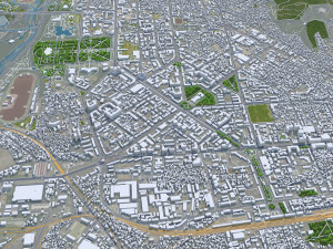Dushanbe city Tajikistan 25km 3D Model