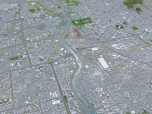 Dushanbe city Tajikistan 25km 3D Model