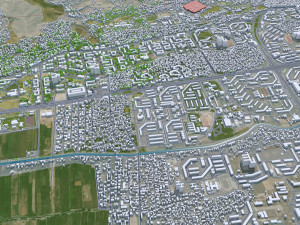 Dushanbe city Tajikistan 25km 3D Model