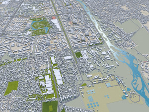 Dushanbe city Tajikistan 25km 3D Model
