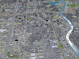 Dushanbe city Tajikistan 25km 3D Model