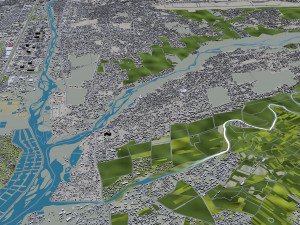 Dushanbe city Tajikistan 25km 3D Model