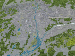 Dushanbe city Tajikistan 25km 3D Model