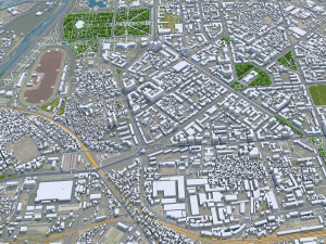 Dushanbe city Tajikistan 25km 3D Model