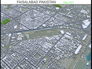 Faisalabad city Pakistan 45km 3Dモデル