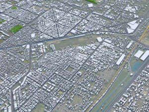 Faisalabad city Pakistan 45km 3D Model