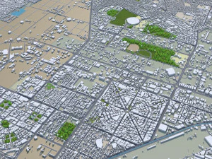 Faisalabad city Pakistan 45km 3D Model