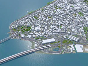 Florianopolis city State of Santa Catarina Brazil 60km 3D Model