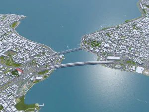 Florianopolis city State of Santa Catarina Brazil 60km 3D Model