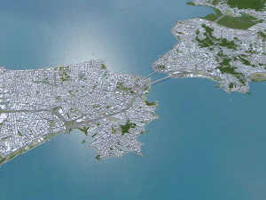 Florianopolis city State of Santa Catarina Brazil 60km 3D Model